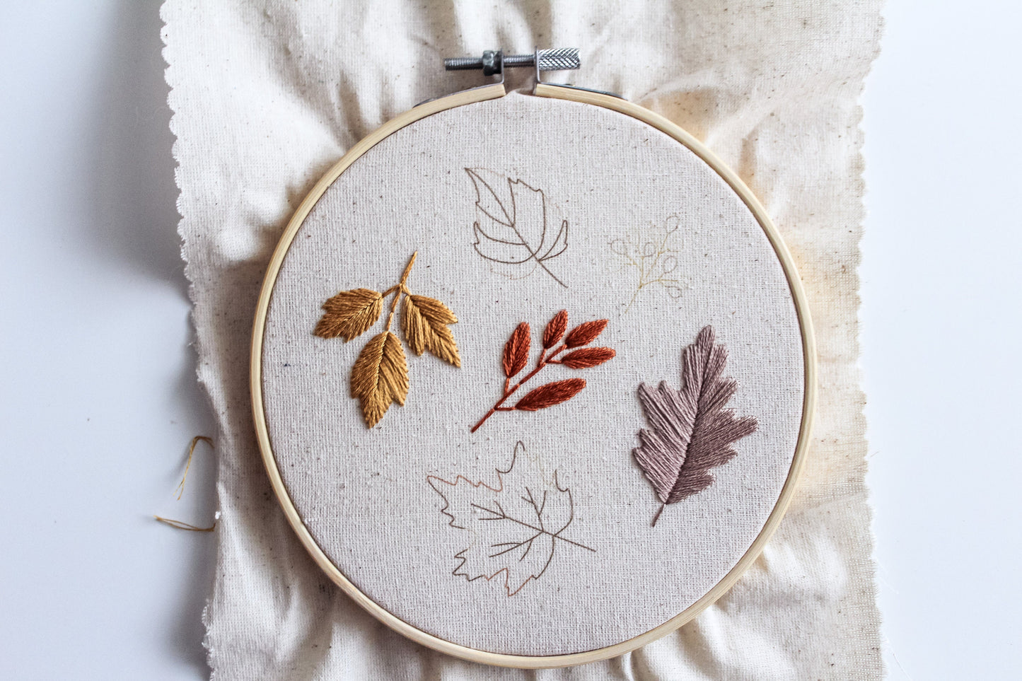 Autumn Leaves Hand Embroidery Kit | Beginner-Friendly DIY Craft