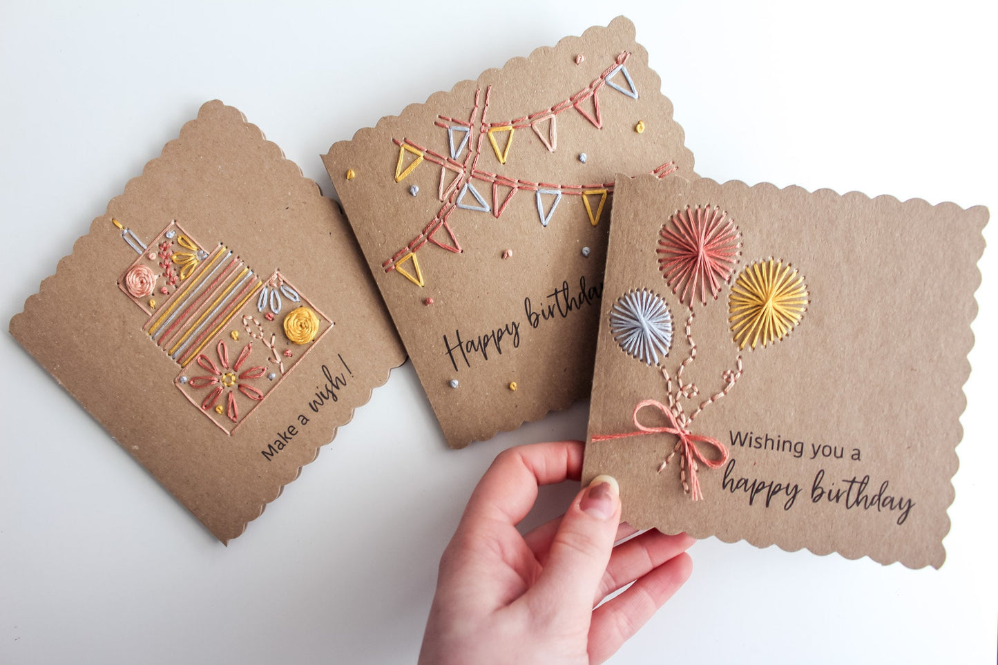 Birthday Cards Hand Embroidery Kit | Beginner-Friendly DIY Craft