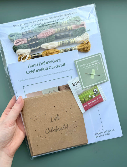 Celebration Cards Hand Embroidery Kit | Beginner-Friendly DIY Craft