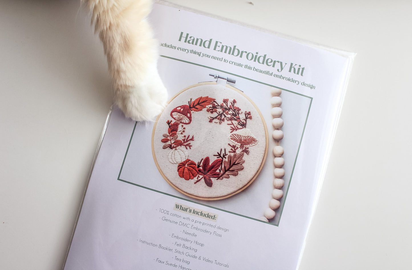 Autumn Wreath Hand Embroidery Kit | Beginner-Friendly DIY Craft