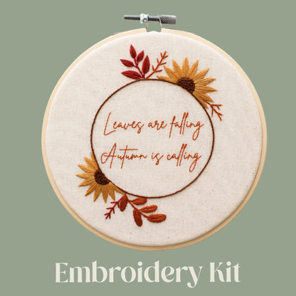 Autumn Foliage Hand Embroidery Kit | Beginner-Friendly DIY Craft