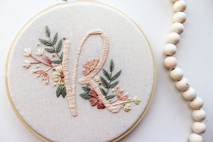 Personalised Floral Letter Hand Embroidery Kit | Beginner-Friendly DIY Craft