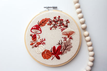 Autumn Wreath Hand Embroidery Kit | Beginner-Friendly DIY Craft