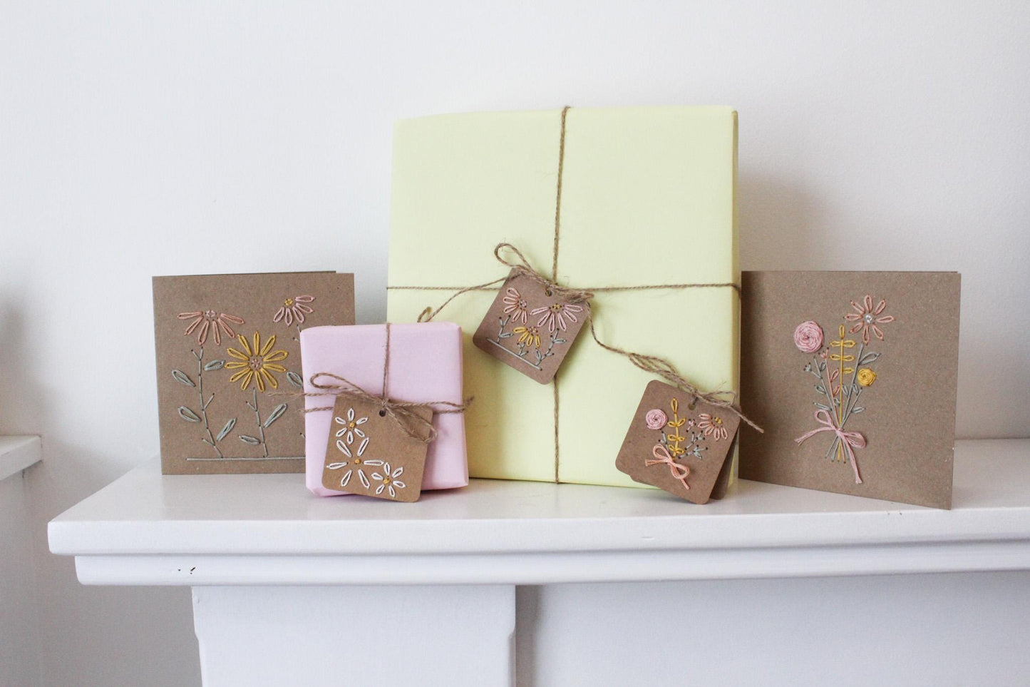 PDF Download Floral Cards & Gift Tags Embroidery Pattern Bundle