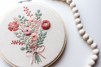 Floral Bouquet Hand Embroidery Kit | Beginner-Friendly DIY Craft