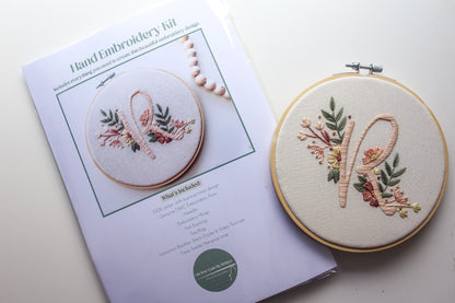Personalised Floral Letter Hand Embroidery Kit | Beginner-Friendly DIY Craft