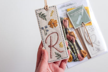 Personalised Floral Embroidery Bookmark Kit | Beginner-Friendly DIY Craft