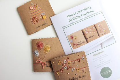 Birthday Cards Hand Embroidery Kit | Beginner-Friendly DIY Craft
