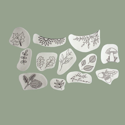 Autumn Leaves Stick & Stitch Embroidery Patches | 12 Designs