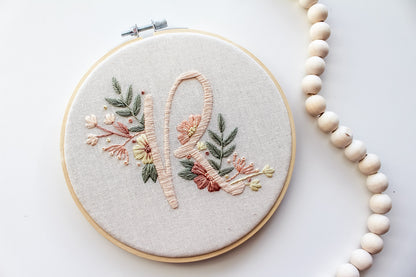 Personalised Floral Letter Hand Embroidery Kit | Beginner-Friendly DIY Craft
