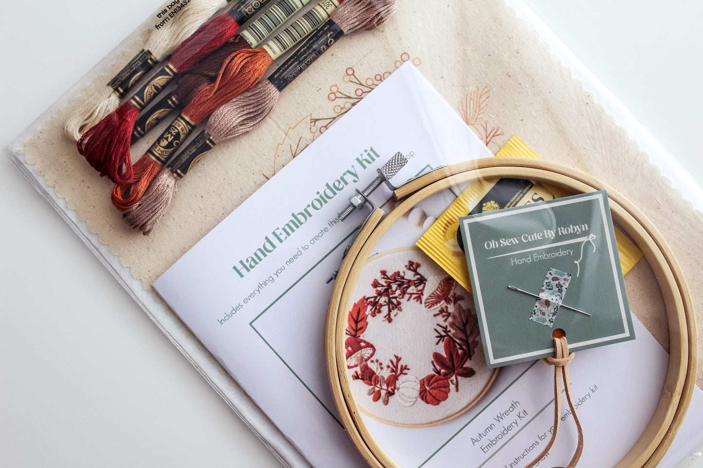 Autumn Wreath Hand Embroidery Kit | Beginner-Friendly DIY Craft