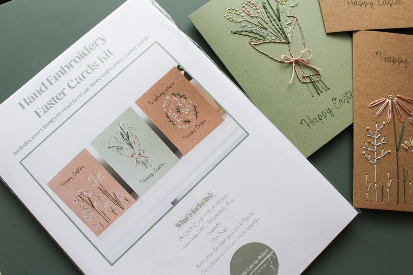Easter Cards Hand Embroidery Kit | Beginner-Friendly DIY Craft