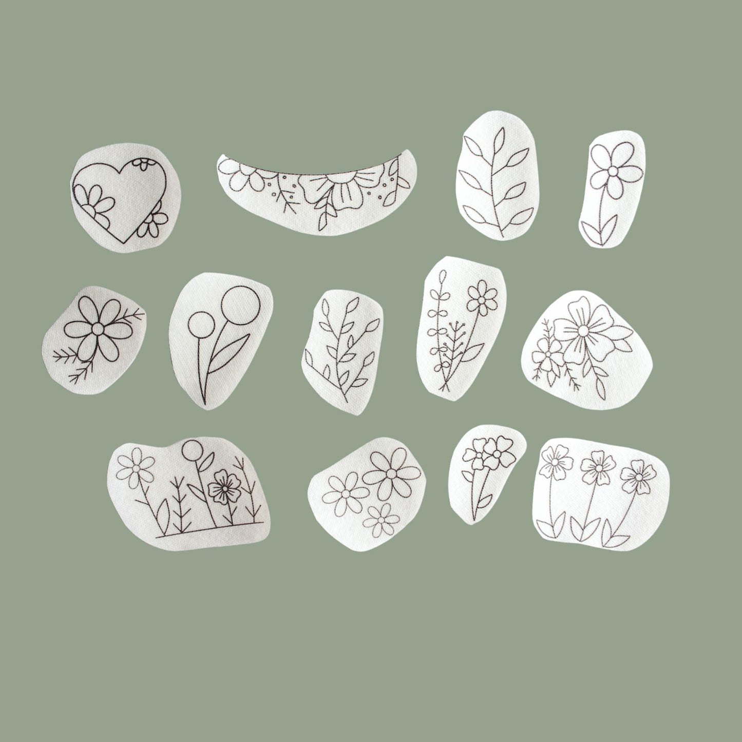 Floral Stick & Stitch Embroidery Patches | 13 Designs
