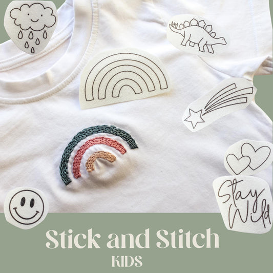 Kids Stick & Stitch Embroidery Patches | 14 Designs
