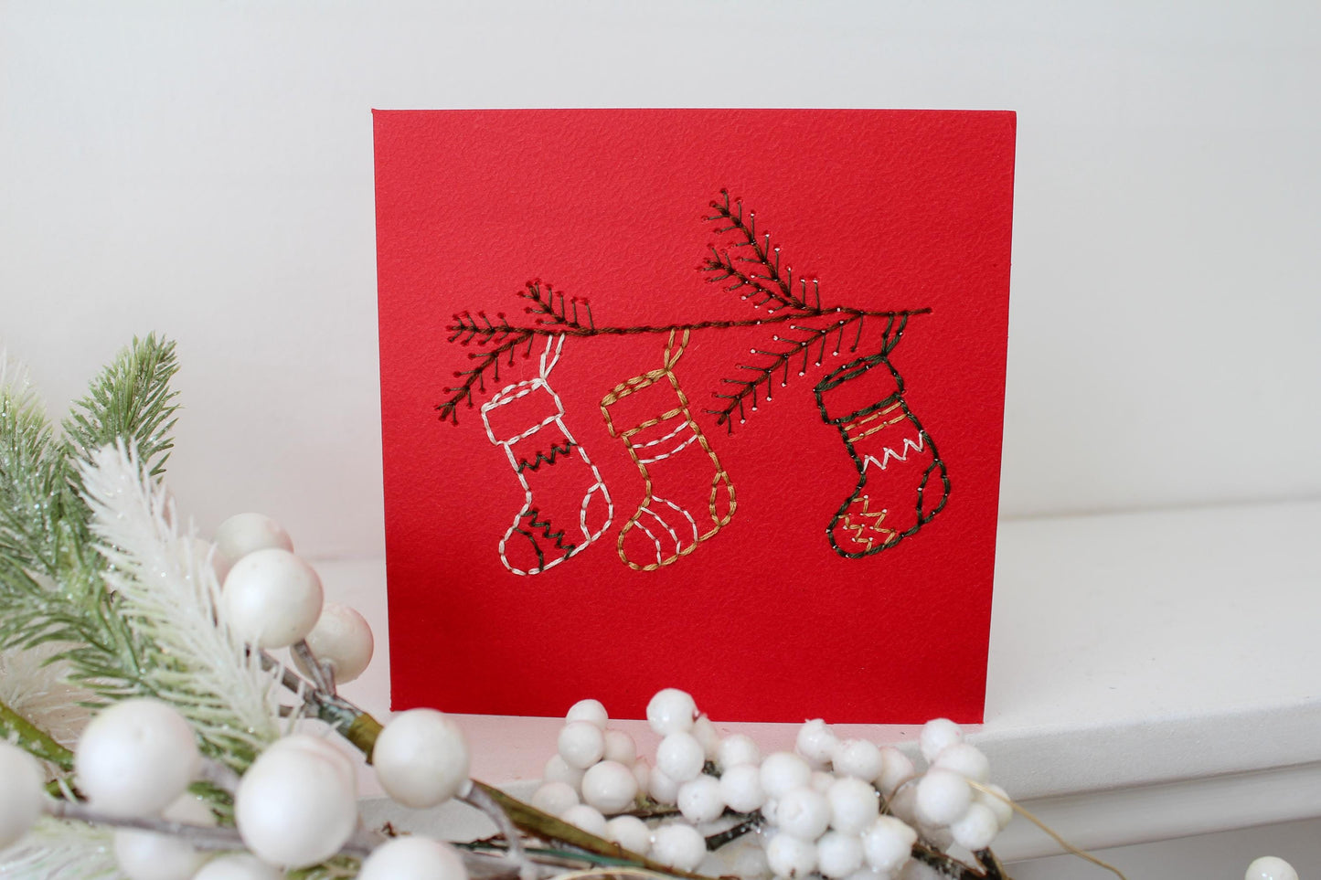 PDF Download Traditional Christmas Card Embroidery Pattern