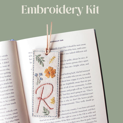 Personalised Floral Embroidery Bookmark Kit | Beginner-Friendly DIY Craft