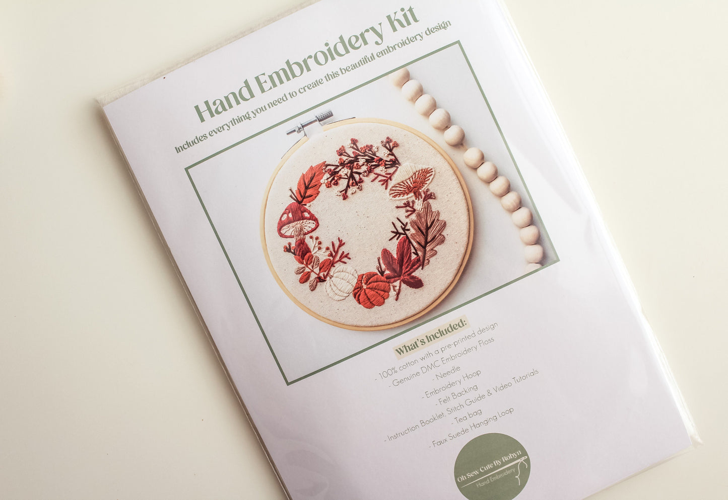 Autumn Wreath Hand Embroidery Kit | Beginner-Friendly DIY Craft
