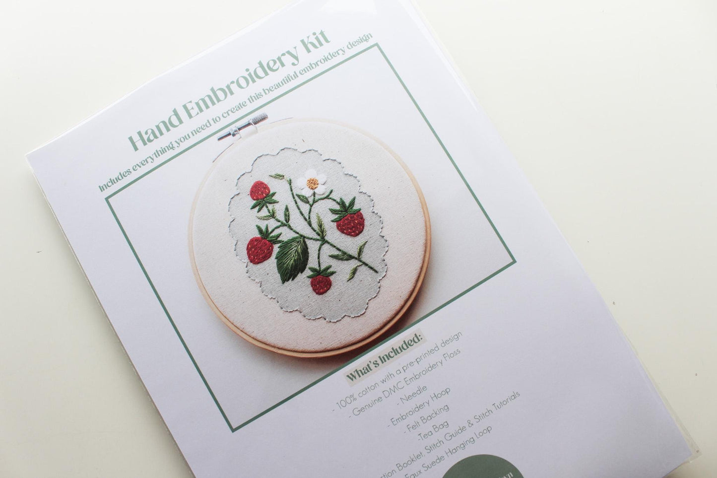 Strawberry Hand Embroidery Kit | Beginner-Friendly DIY Craft