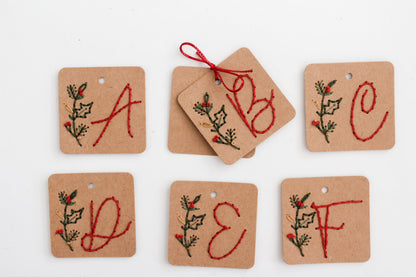 PDF Download Personalised Christmas Gift Tags Embroidery Pattern | Full Alphabet