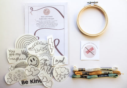Kids Stick & Stitch Embroidery Patches | 14 Designs