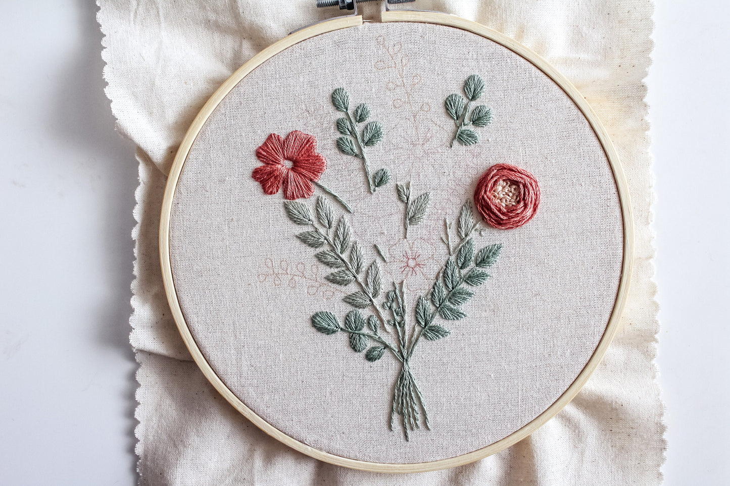 Floral Bouquet Hand Embroidery Kit | Beginner-Friendly DIY Craft