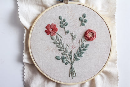 Floral Bouquet Hand Embroidery Kit | Beginner-Friendly DIY Craft