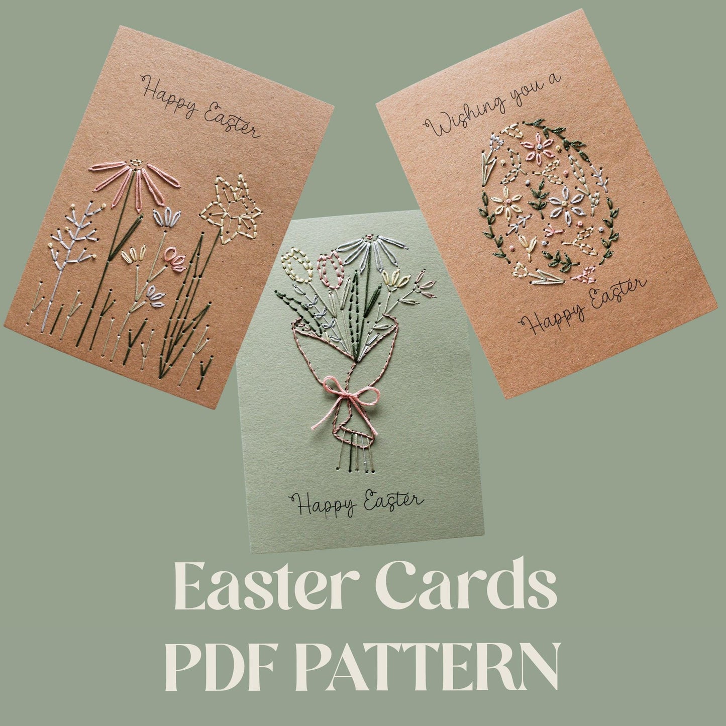 PDF Download Easter Cards Embroidery Pattern