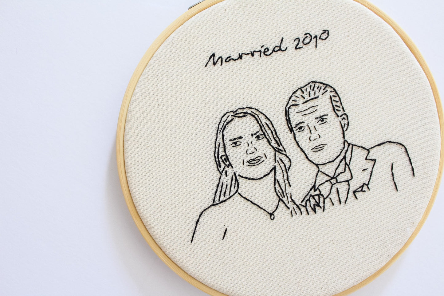 Custom Portrait Hand Embroidery Hoop | Made from Your Photo