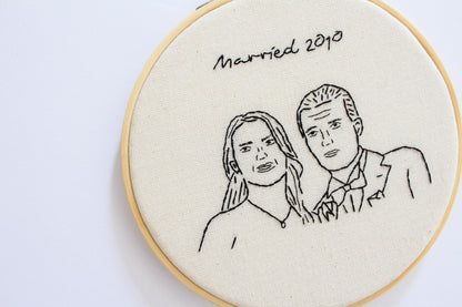 Custom Portrait Hand Embroidery Hoop | Made from Your Photo