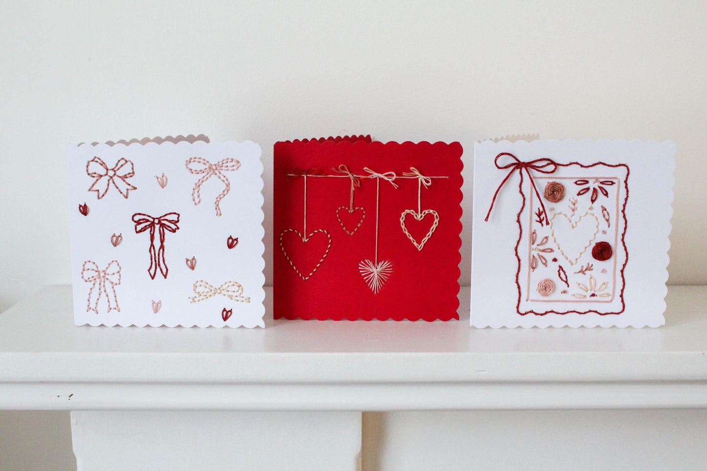 PDF Download Hearts & Bows Cards Embroidery Pattern