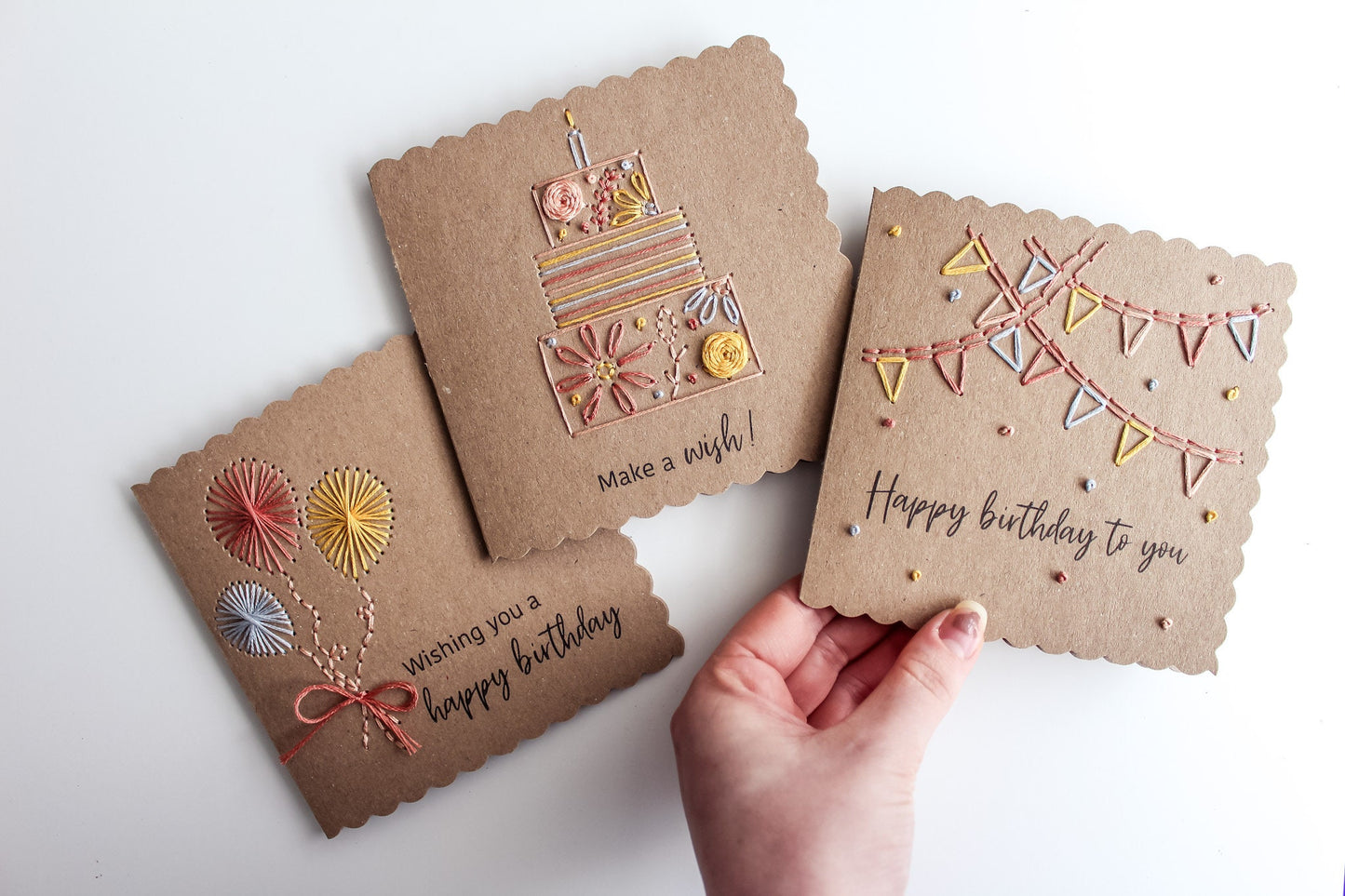 Birthday Cards Hand Embroidery Kit | Beginner-Friendly DIY Craft