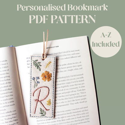 PDF Download Personalised Bookmark Embroidery Pattern