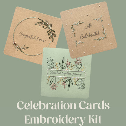 Celebration Cards Hand Embroidery Kit | Beginner-Friendly DIY Craft