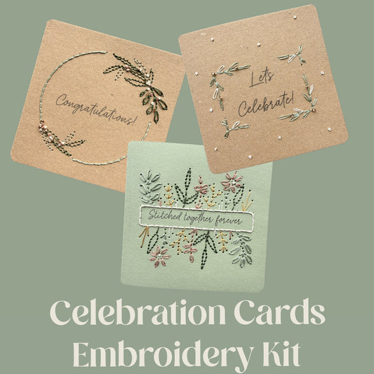 Celebration Cards Hand Embroidery Kit | Beginner-Friendly DIY Craft