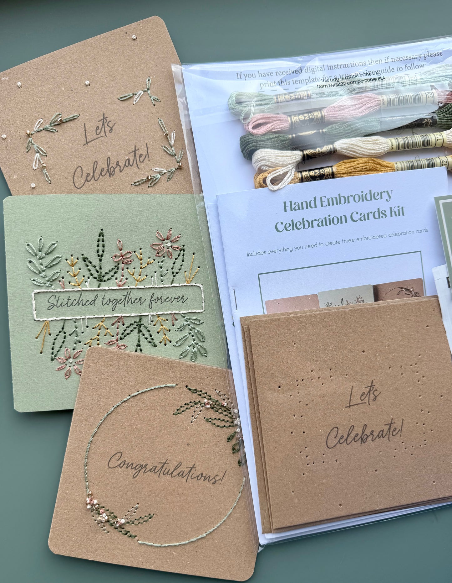 Celebration Cards Hand Embroidery Kit | Beginner-Friendly DIY Craft