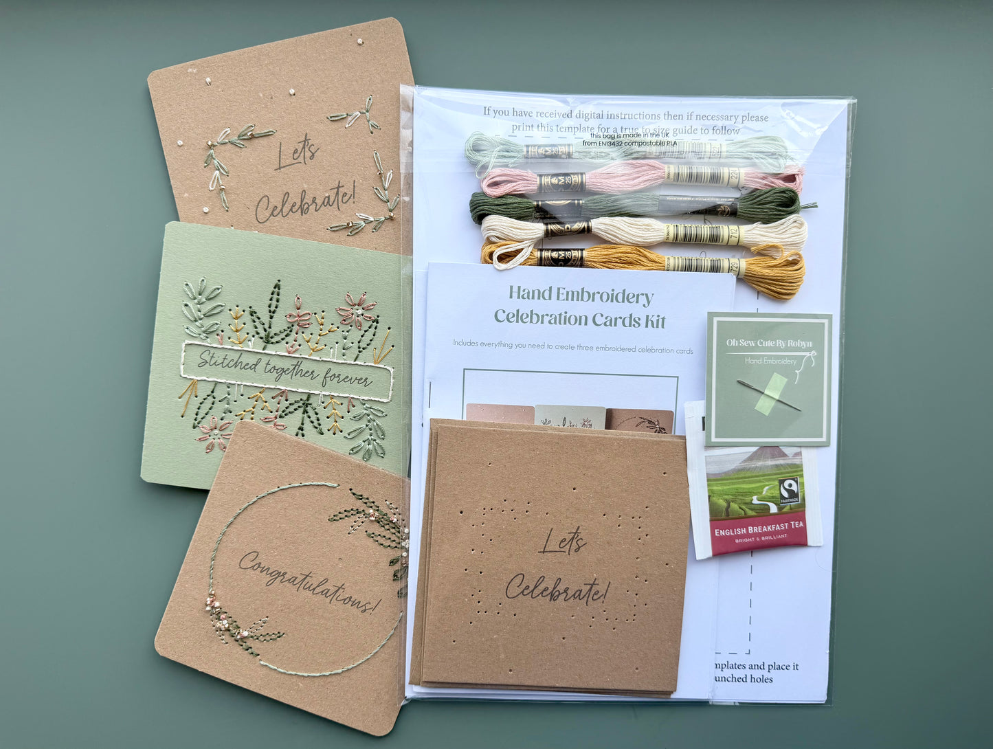 Celebration Cards Hand Embroidery Kit | Beginner-Friendly DIY Craft