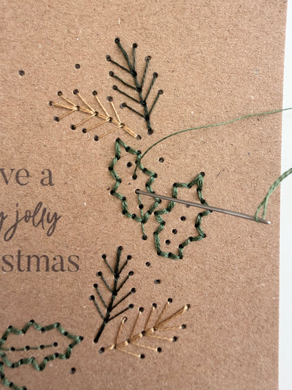 PDF Download Traditional Christmas Card Embroidery Pattern | Beginner-Friendly