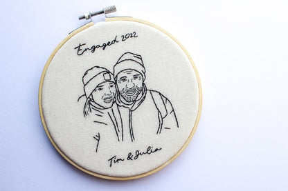 Custom Portrait Hand Embroidery Hoop | Made from Your Photo