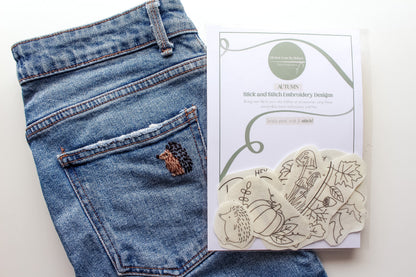 Autumn Stick & Stitch Embroidery Patches | 13 Designs |