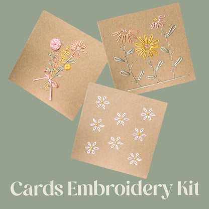 Floral Cards Hand Embroidery Kit | Beginner-Friendly DIY Craft