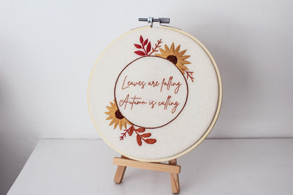 Autumn Foliage Hand Embroidery Kit | Beginner-Friendly DIY Craft