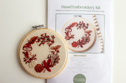 Autumn Wreath Hand Embroidery Kit | Beginner-Friendly DIY Craft