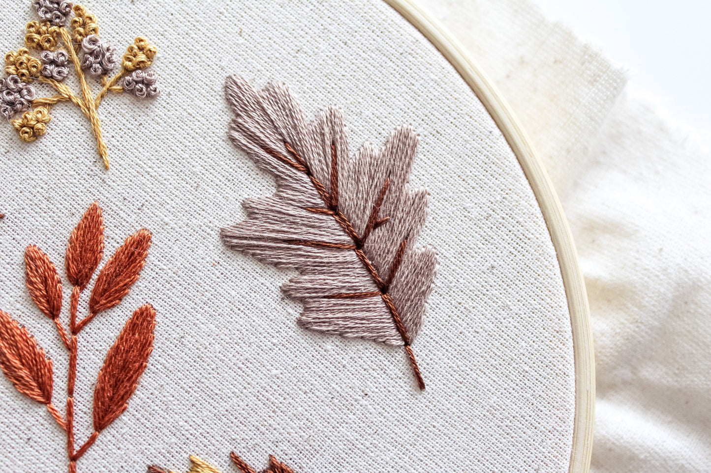 Autumn Leaves Hand Embroidery Kit | Beginner-Friendly DIY Craft