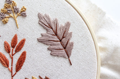 Autumn Leaves Hand Embroidery Kit | Beginner-Friendly DIY Craft