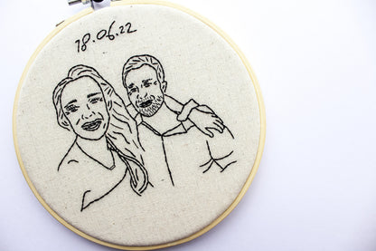 Custom Portrait Hand Embroidery Hoop | Made from Your Photo