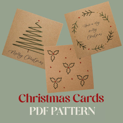 PDF Download Christmas Card Embroidery Pattern | Beginner-Friendly