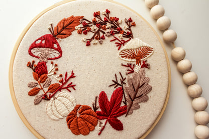 Autumn Wreath Hand Embroidery Kit | Beginner-Friendly DIY Craft
