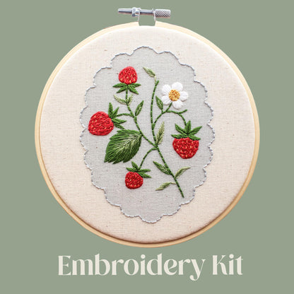 Strawberry Hand Embroidery Kit | Beginner-Friendly DIY Craft