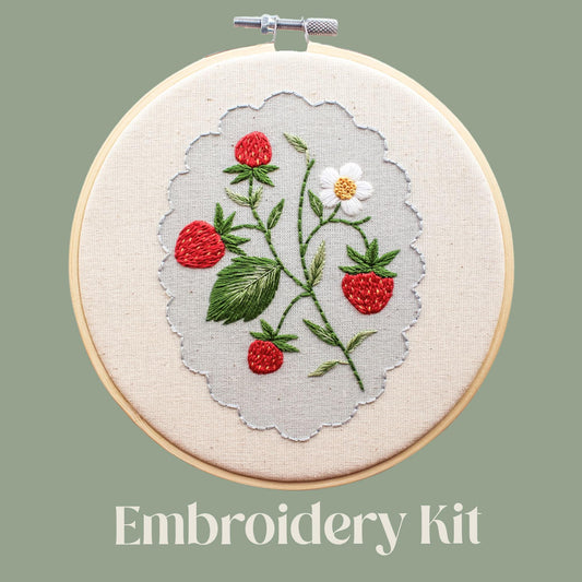 Strawberry Hand Embroidery Kit | Beginner-Friendly DIY Craft