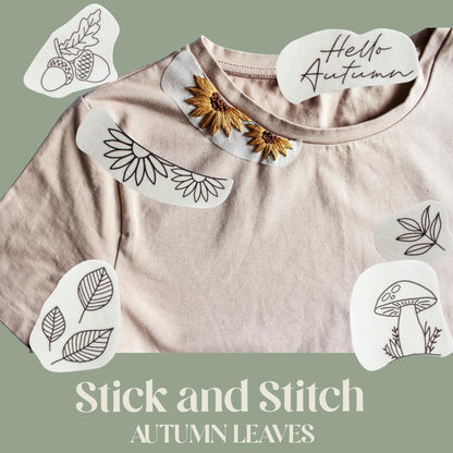 Autumn Leaves Stick & Stitch Embroidery Patches | 12 Designs